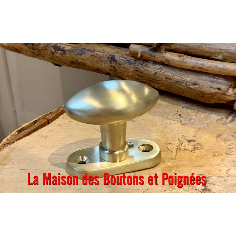 BOUTON de fenêtre ovale en laiton massif et de fabrication artisanale